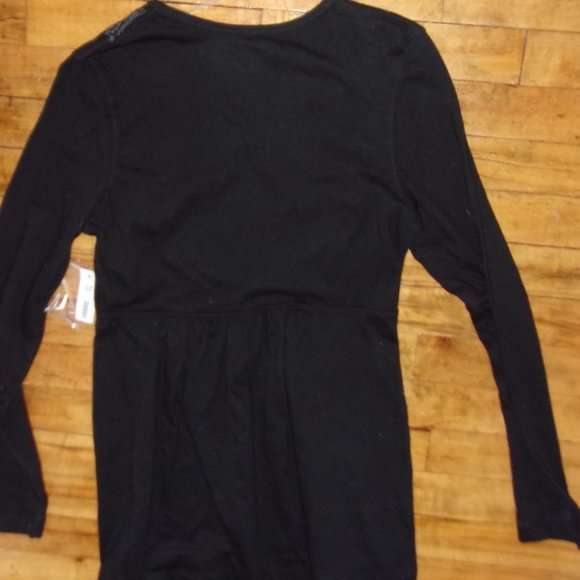 NEW boho small womans shirt tunic top black - Picture 4 of 5